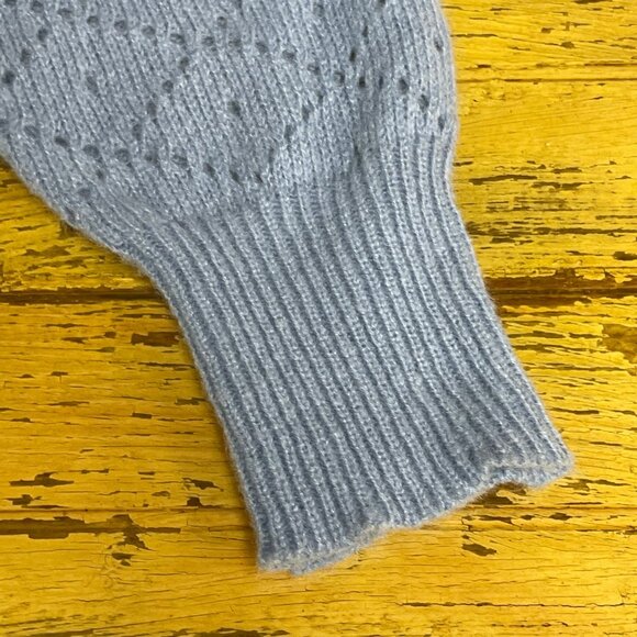 Nanette Lepore Pointelle 5 Button Cardigan Sz LG Pearl Style Buttons Preppy - Picture 7 of 9